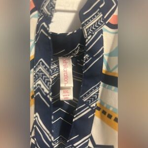 Xhilaration Navy and White Chevron Blouse